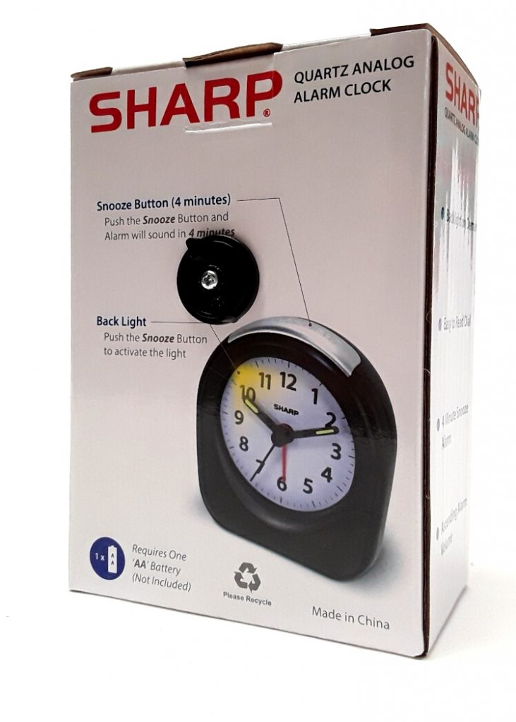 sharp alarm clock with temperature gauge