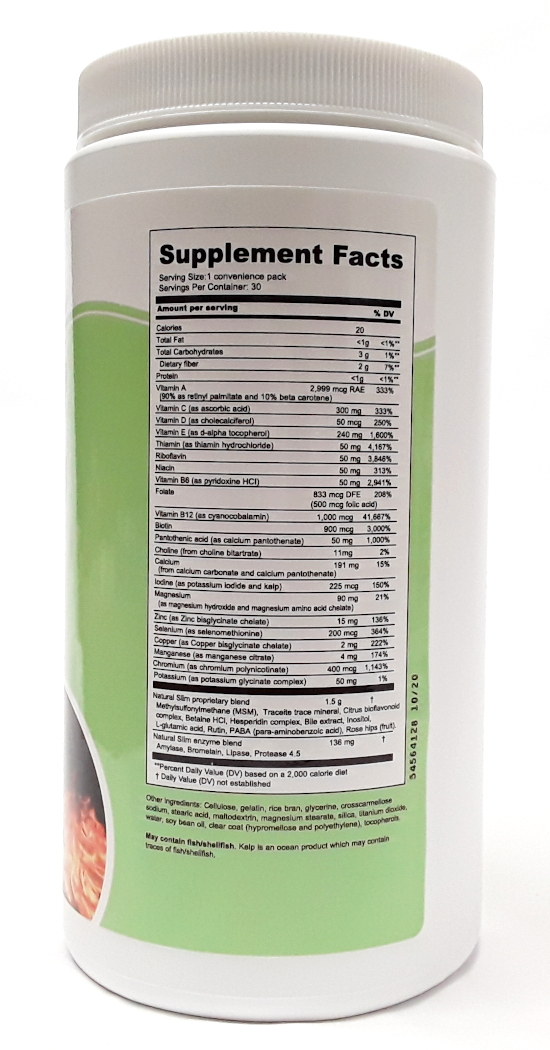 NaturalSlim Metabolic Vitamins - Combination of High Potency Multivitamins,  Minerals, B Complex, Msm, & Digestive Formula Supplements for Men & Women