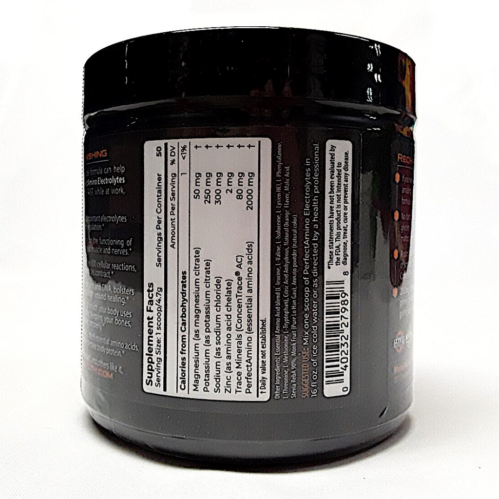 BodyHealth Perfect Amino Electrolytes Powder, 50 servings, Orange Slice Flavor, 9oz