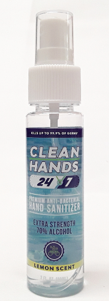 Clean Hands 24/7 Spray Hand Sanitizer 2oz Lemon Scent main product image view