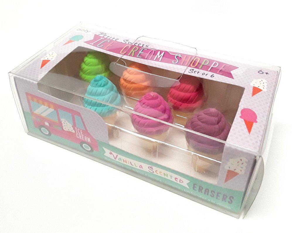Ice Cream Scented Erasers - Petite Sweets Shoppe Puzzle Eraser Set Of 6