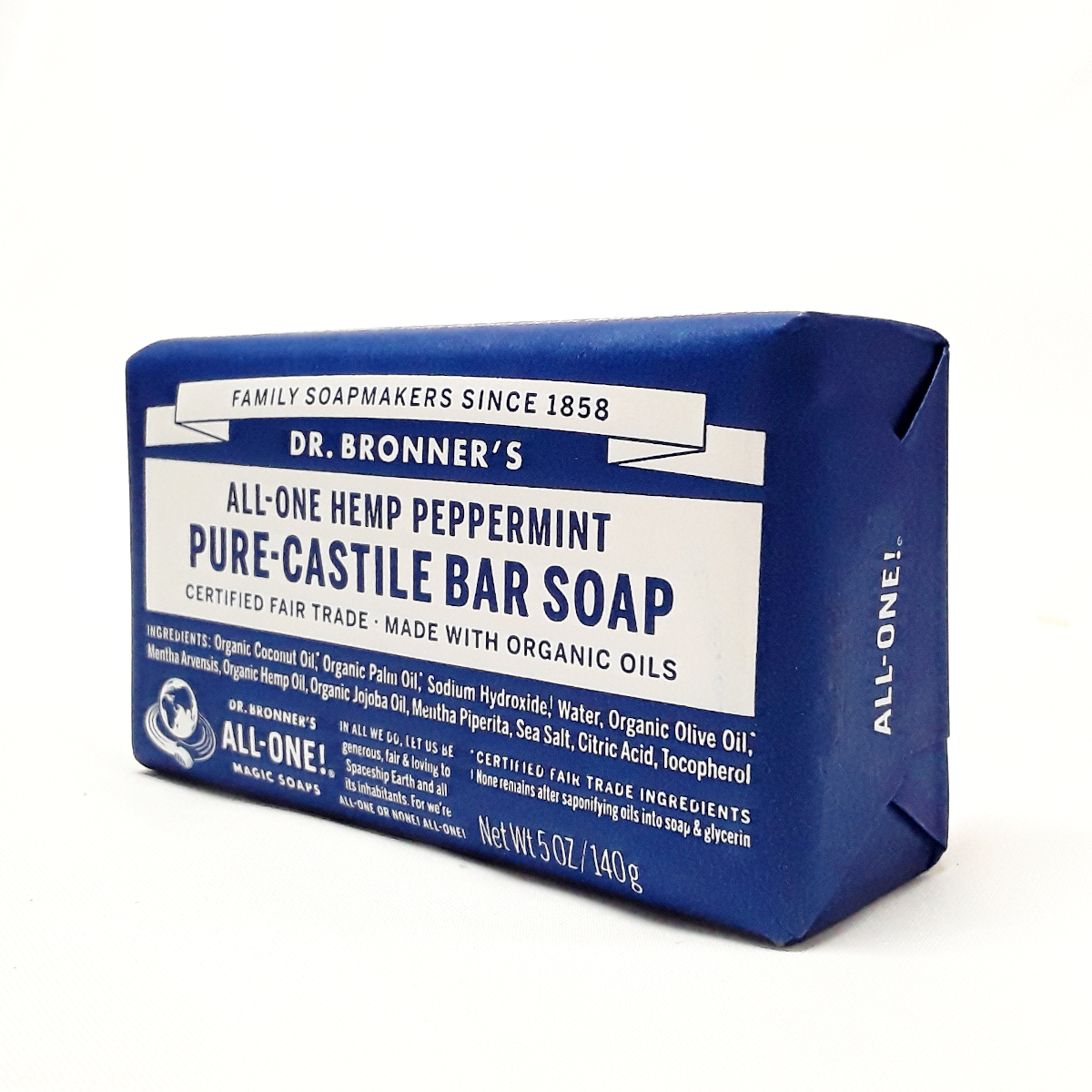 Dr. Bronner's Peppermint Pure-Castille Bar Soap - One ...