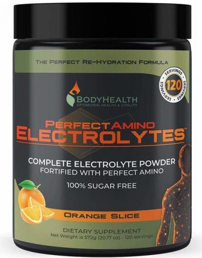 BodyHealth Perfect Amino Electrolytes Powder, 100 servings, Orange Slice Flavor, 22oz (1)