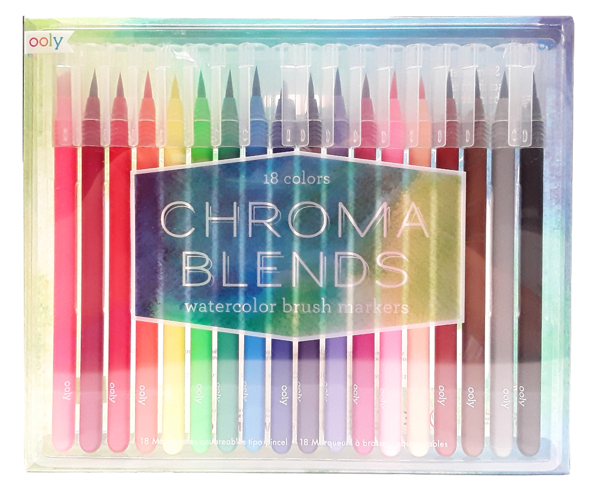 Chroma Blends Watercolor Paint Brushes - Set of 6 - OOLY