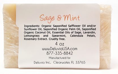 Deluvia Sage and Mint Soap Bar back view