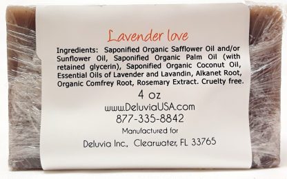Deluvia Lavender Love Soap Bar back view