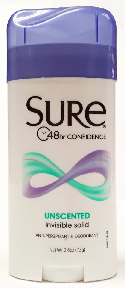 Sure Unscented Deodorant Invisible Solid product image view main