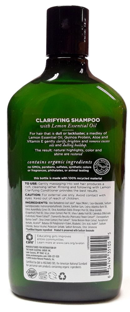 Avalon Organics Claryfing Lemon Shampoo, 11oz. (1)