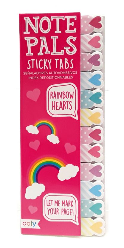 Ooly note pals sticky tabs rainbow hearts