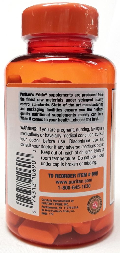 Puritans Pride Vitamin C 1000 Mg With Bioflavonoids And Rose Hips 100 Coated Caplets