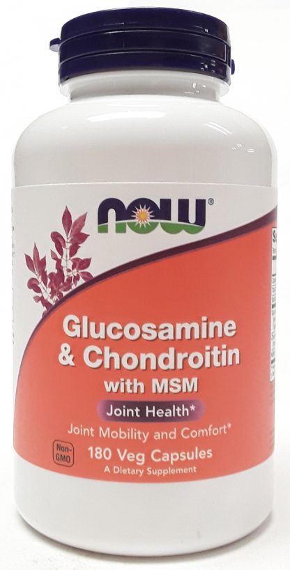 NOW Glucosamine and Chondroitin with MSM 180 Veg Capsules (1)