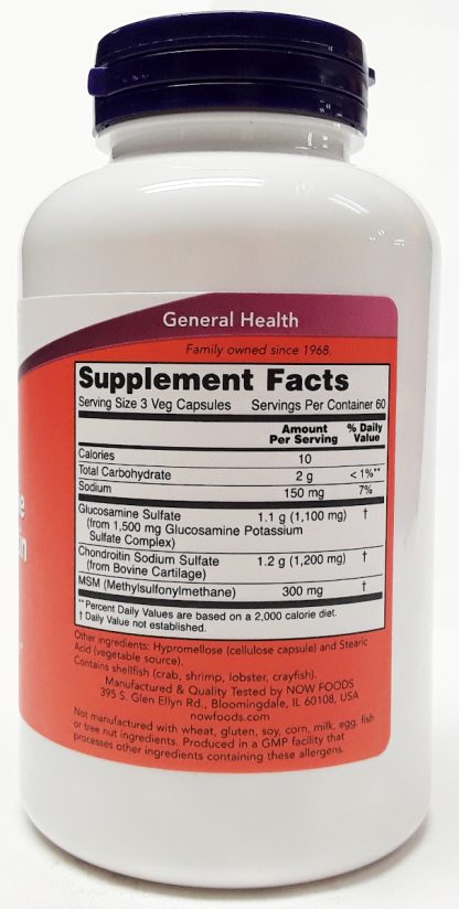NOW Glucosamine and Chondroitin with MSM 180 Veg Capsules (2)