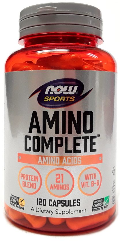 NOW Sports Amino Complete 120 Capsules front view