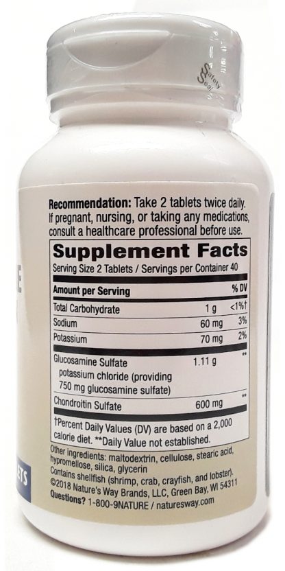 Nature's Way Flexmax Glucosamine Chondroitin 80 Tablets supplement facts view