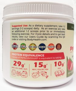 BodyHealth PerfectAminoXP Strawberry Powder 6oz 30 Servings (4)