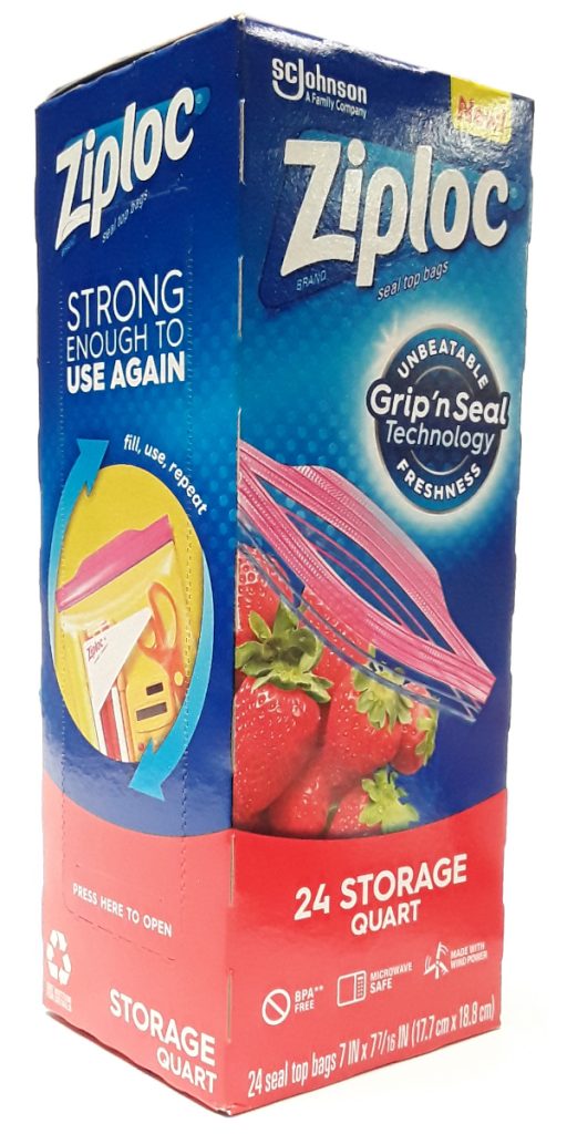 Ziploc Seal Top Sandwich Bags Quart Size 24 Count