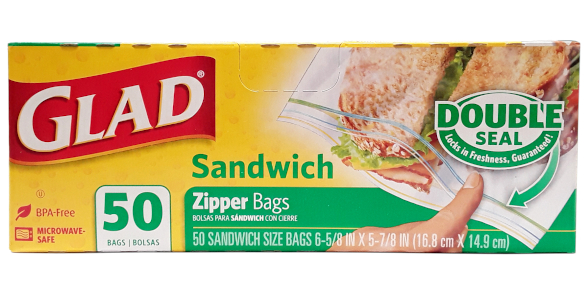 Glad Sandwich Zipper Bags (50 Bags)