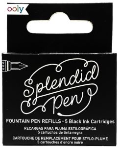 Ooly Splendid Fountain Pen Ink Refills Black 5 ink cartridges main