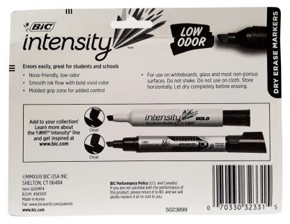 BIC Intensity Dry Erase Markers Chisel Tip 4 colors (2)