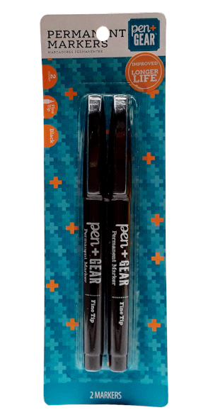 Pen and Gear Permanent Markers Fine Tip 2 Pack main