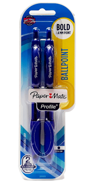 PaperMate Ballpoint Bold 1.4mm Blue pens, 2 pack main