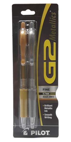 Pilot G2 Metallics Gel Roller Pens 0.7mm 2 pack main