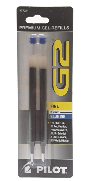 Pilot G2 Premium Gel Refills Blue Ink Fine 0.7mm, 2 pack main