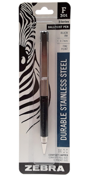 Zebra F 301 Ballpoint Retractable Pen Black main