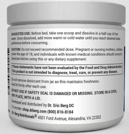 Dr. Berg Magnesium Powder Drink Raspberry Lemon Flavor – 325 mg of Magnesium Glycinate per serving – 50 servings - Image 3