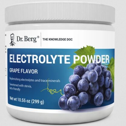 Dr. Berg Magnesium Powder Drink Grape Flavor – 325 mg of Magnesium Glycinate per serving – 50 servings