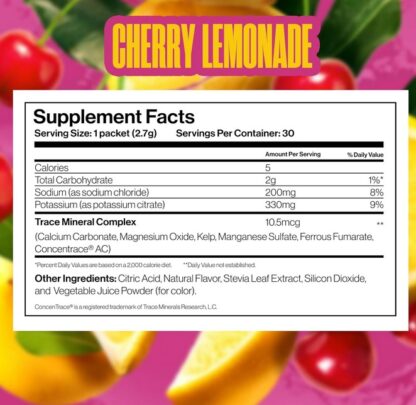 Dr. Price’s Electrolytes Cherry Lemonade No Sugar-Keto Powder 30 Pack - Image 2