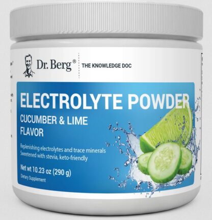 Dr. Berg's Electrolyte Powder Cucumber-Lime Flavor 290 grams jar