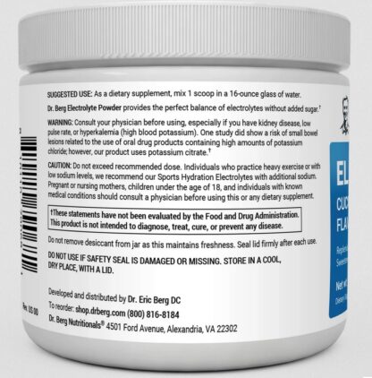 Dr. Berg's Electrolyte Powder Cucumber-Lime Flavor 290 grams jar - Image 3