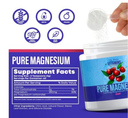 Dr. Price’s Pure Magnesium Powder Natural Calming 8.5 oz - Image 2
