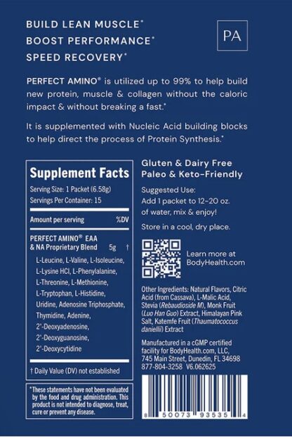 BodyHealth PerfectAmino™ Powder 15 Mixed Berry Flavor Travel Packets - Image 2