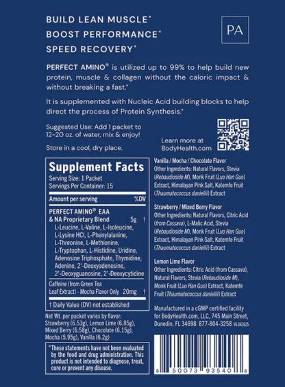 BodyHealth PerfectAmino™ Powder 15 Assorted Flavor Travel Packets - Image 2