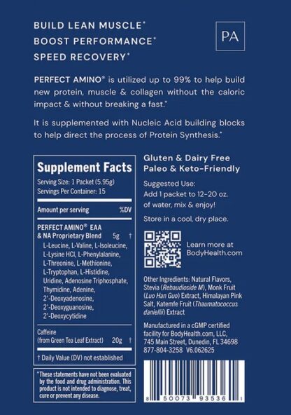BodyHealth PerfectAmino™ Powder 15 Mocha Flavor Travel Packets - Image 2