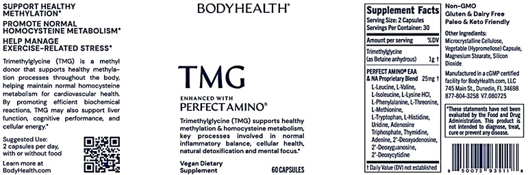 BodyHealth PerfectAmino™ Trimethylglycine (TMG) 60 Caps - Image 2