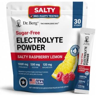 Dr. Berg Salty Raspberry Lemon Electrolyte Packets 30ct Sugar-Free Keto