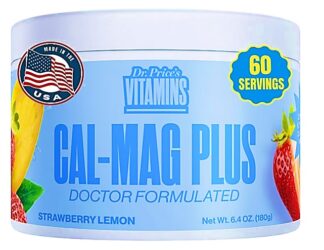 Dr. Price's Vitamins Cal-Mag Supplement Powder, Strawberry Lemon 60 Serving