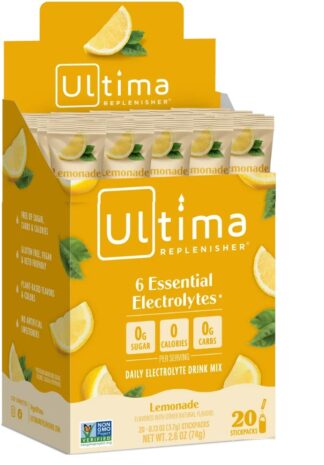 Ultima Replenisher 6 Essential Electrolytes Powder Lemonade 20 stickpacks