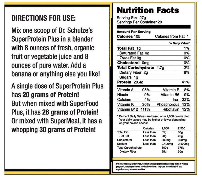 Dr Schulze S Superprotein Plus Powder 19 Oz One Stoppe Pe Dr Schulze S Superprotein Plus Powder 19 Oz